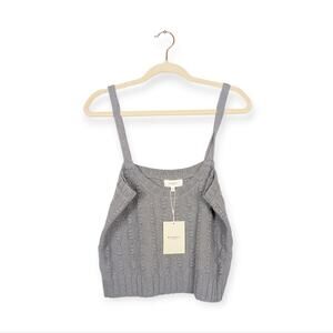 NWT Weekend Los Angeles Dusty Blue Sweater Knit Tank Top Size L